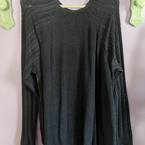 Sonoma Gray 3x Cable Knit Sweater 3x